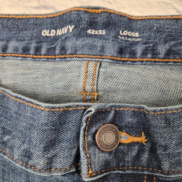 NWT Old Navy Jeans Basic Loose Flex Straight Blue Medium Wash size 42x32 - Picture 8 of 13